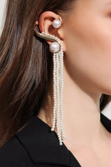 Faux Pearl Tassel Drop Ear Clip