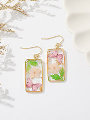 Butterfly Forget-Me-Not Rectangular Earrings