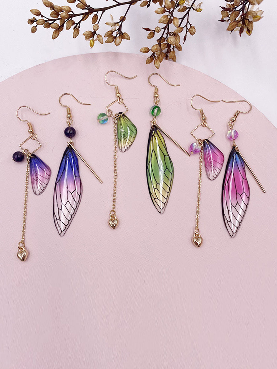 Butterfly Wing  Cicada Wing Classic Tassel Earrings