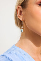 Faux Diamond Oval Earrings