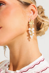 Faux Pearl Metal Earrings