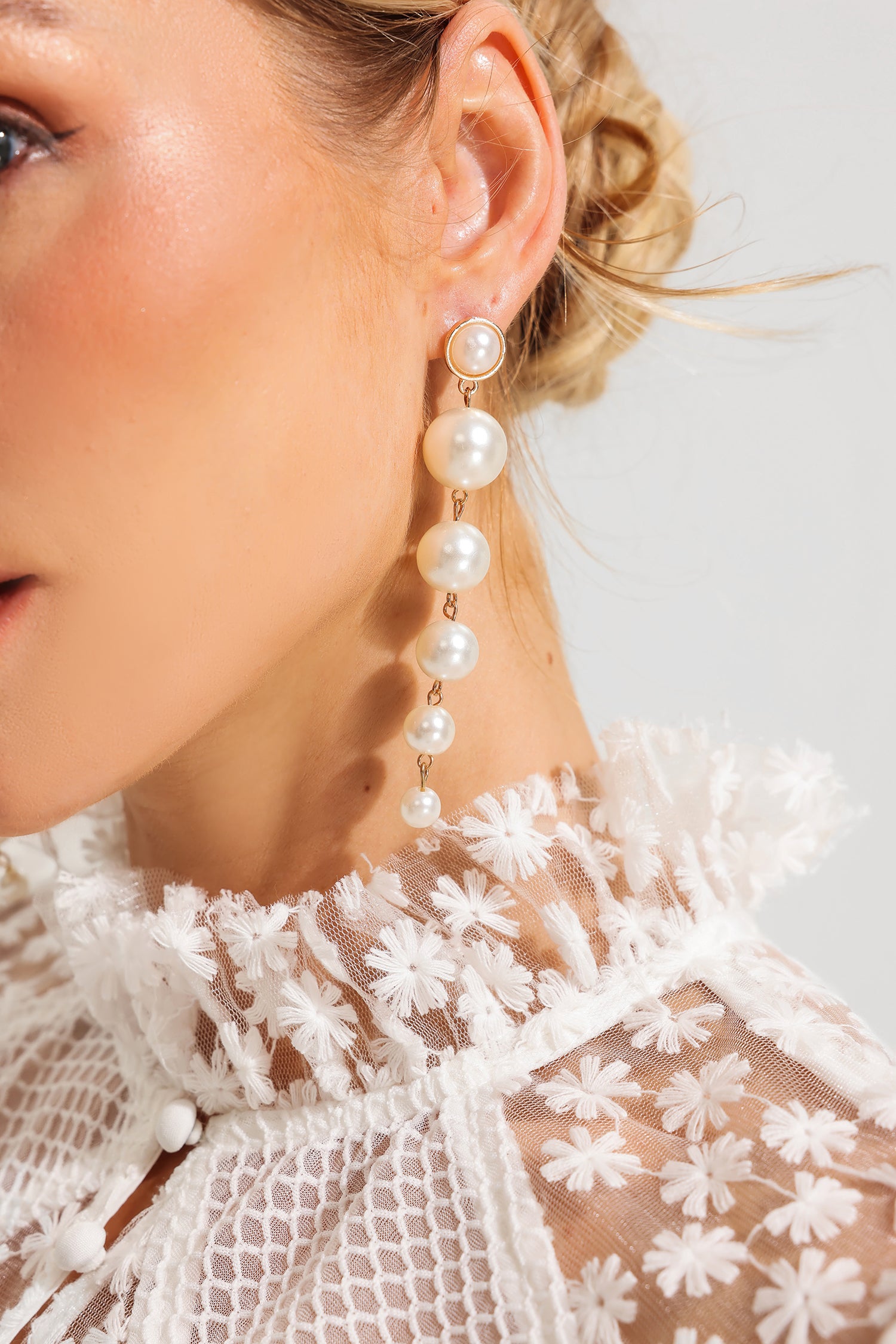 Faux Pearl Drop Earrings