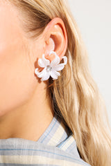 Floral Faux Diamond Stud Earrings