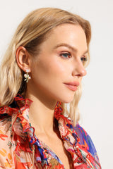 Pearl Bell Flower Drop Earrings