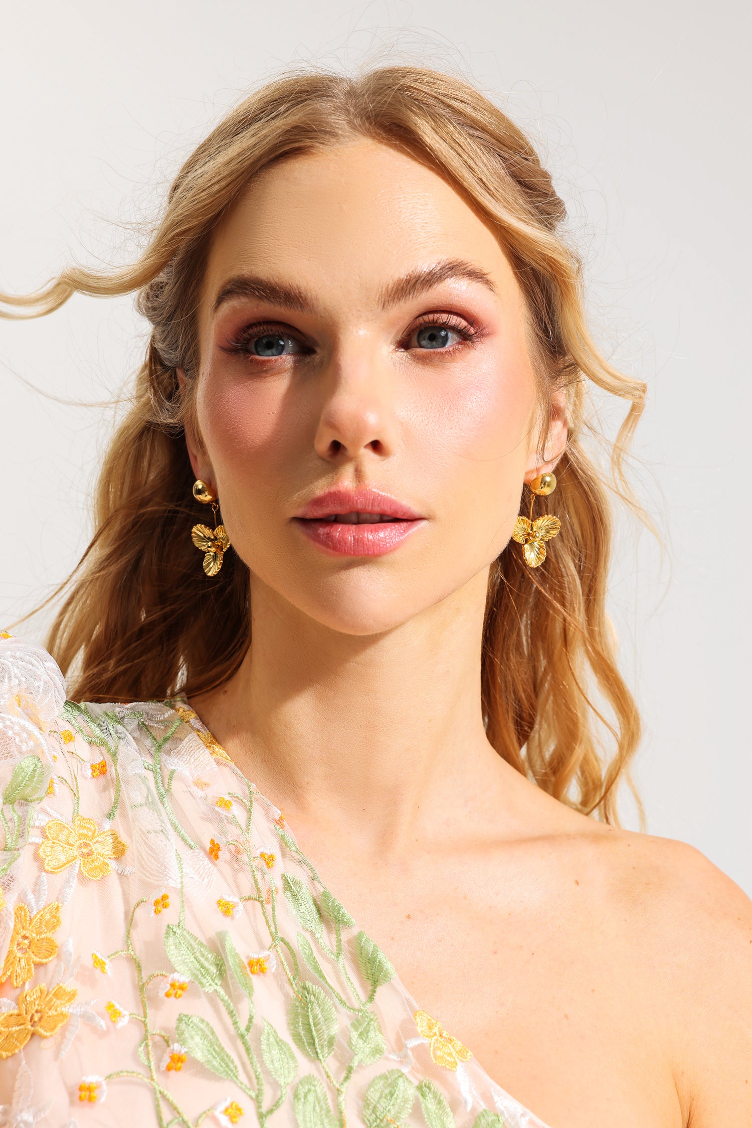 Hemispherical Floral Earrings