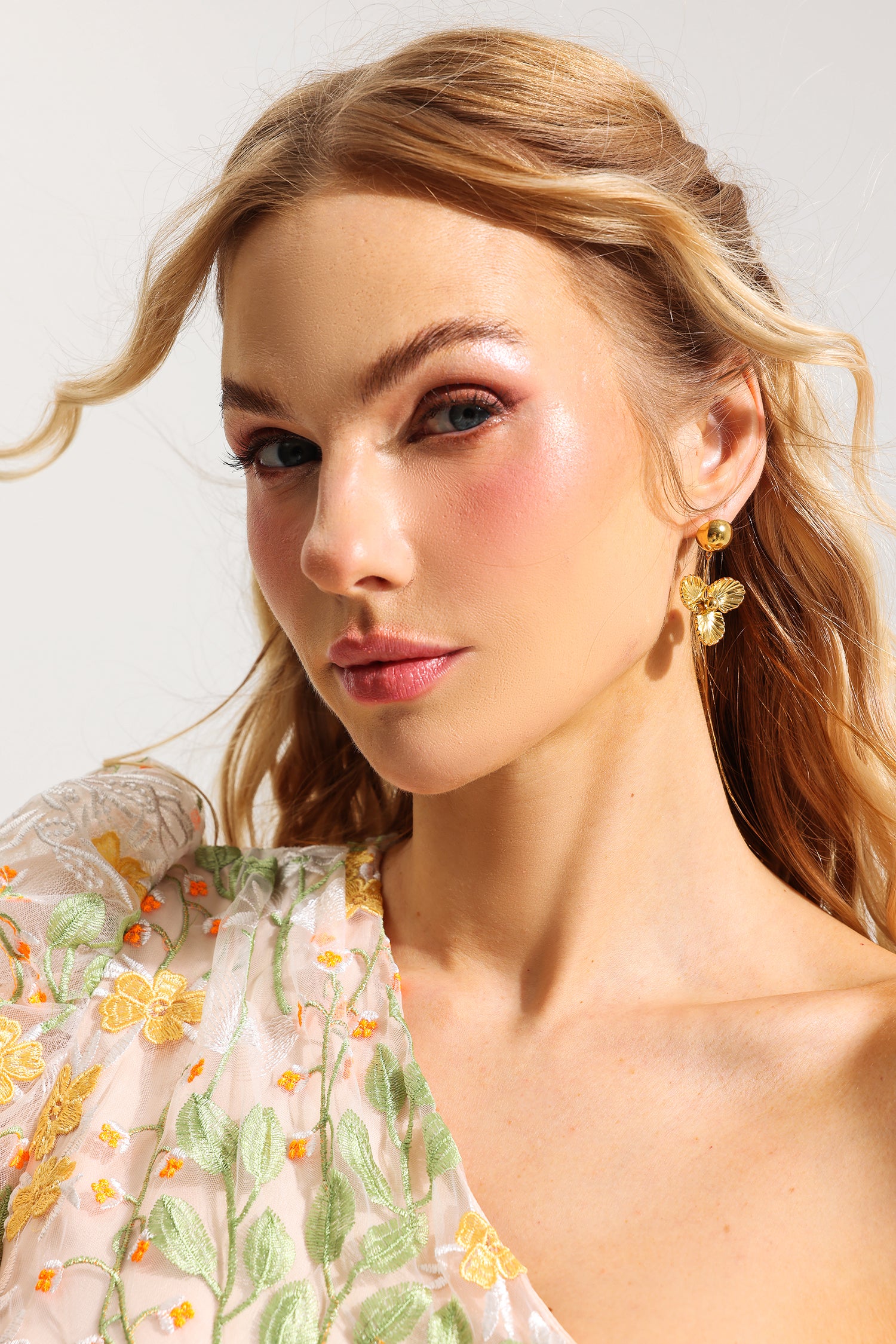 Hemispherical Floral Earrings