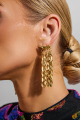 Golden Wheat Tassel Earrings