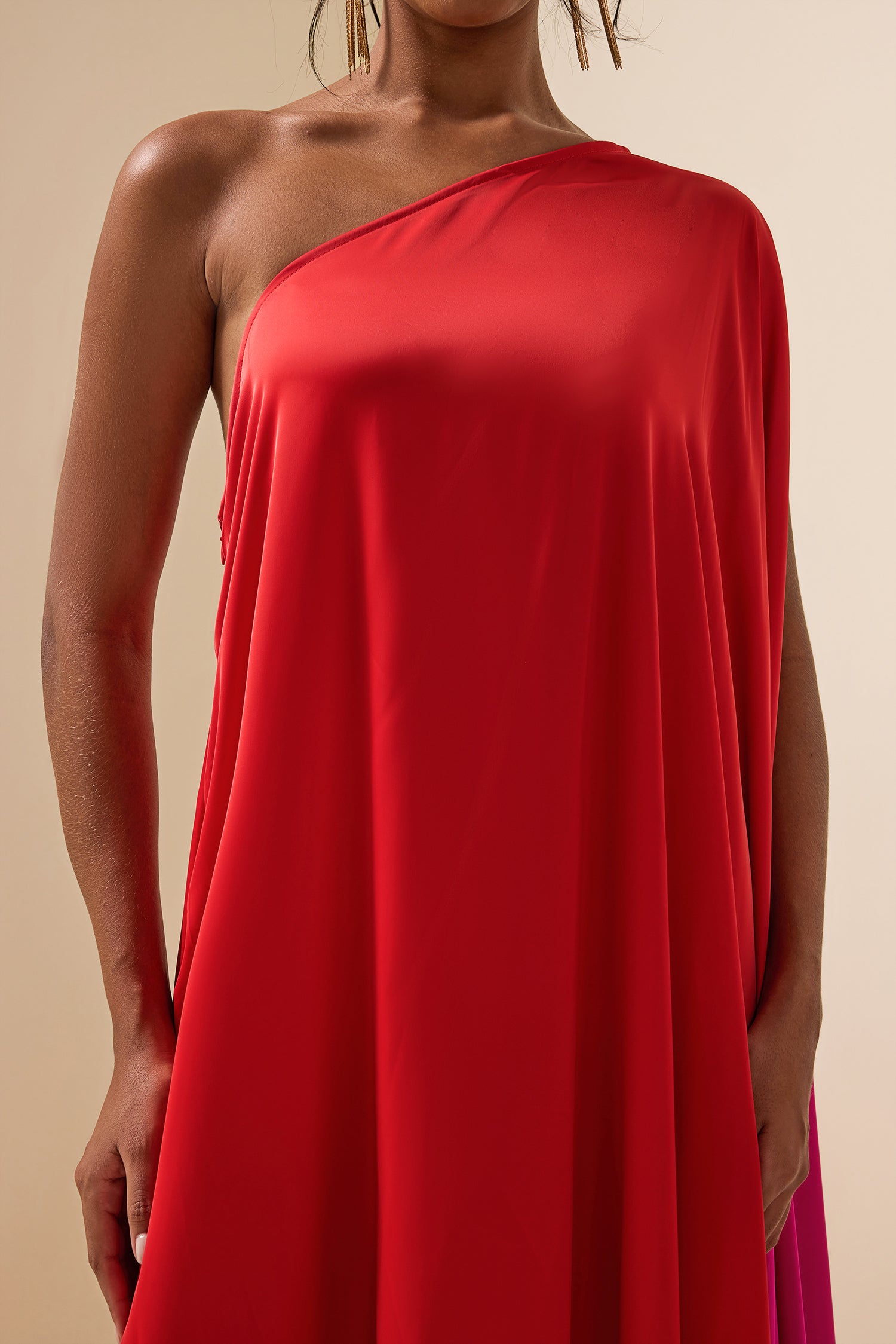 One Shoulder Asymmetrical Loose Midi Dress