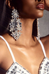 Oversize Crystal Drop Earrings