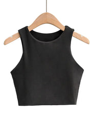 2024 Summer Fashion Women Sexy Slim Tops O-neck Sleeveless Double Nylon Ladies Good Quality Tank Tops 6 Colors