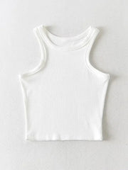 2024 Summer Women Solid Knit Short Tank Tops Strethy Cropped Camis