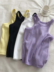 2024 Women Tank Tops Sexy Cropped Top Female Women Summer Camisole Camis Black White Sport Clothes For Women