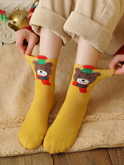 Cartoon Printed Contrast Color Keep Warm Socks Accessories