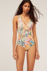 Ira Printed Wrap Cross Back Swimsuit