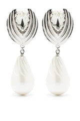 Crystal-embellished Pearl Earrings