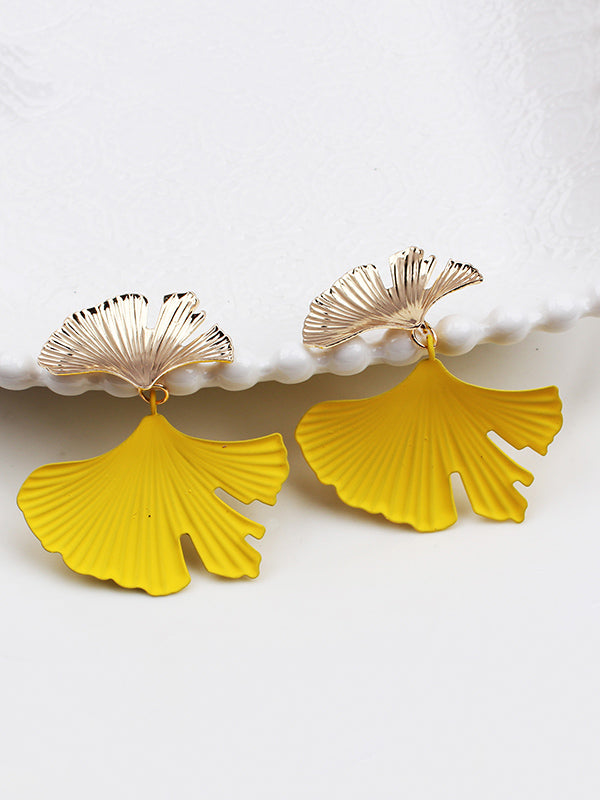 Geometric Leaves Shape Drop Earrings