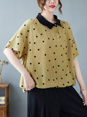 Artistic Retro Loose Polka-Dot Blouse