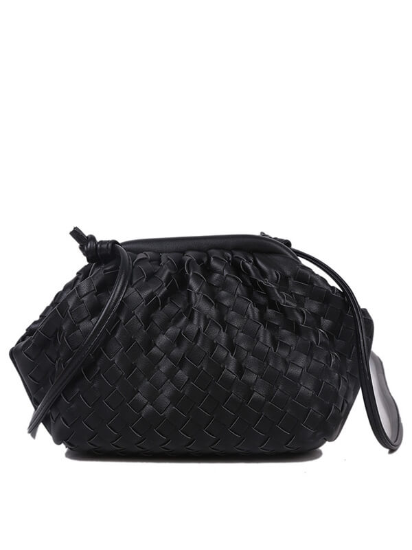 Woven Cloud Shoulder Crossbody Clip Bag