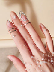 Geometric Solid Color Nail Ring