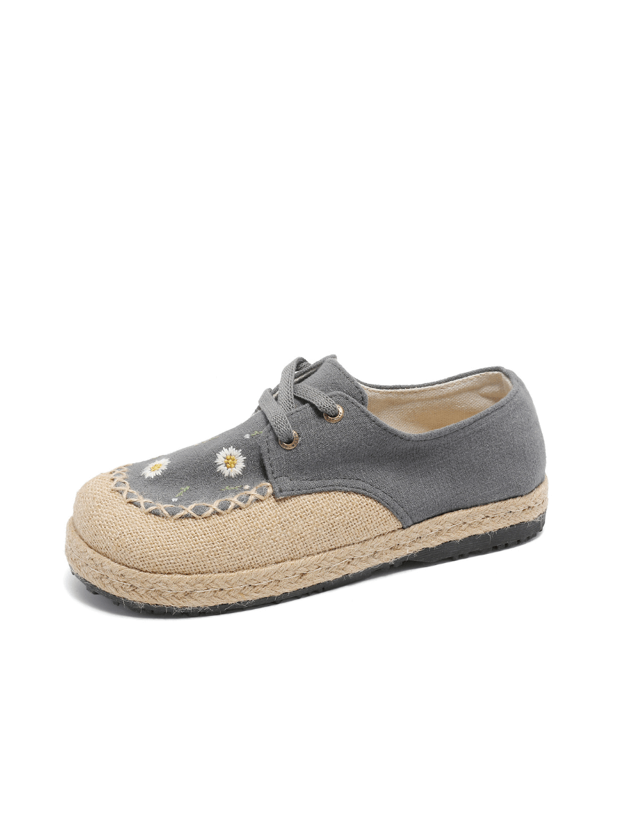 Cactus Rose | Irena Daisy Linen Espadrille - Grey