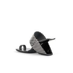 JADY ROSE | LARAMIE LEATHER HEEL SANDAL - POLKADOT