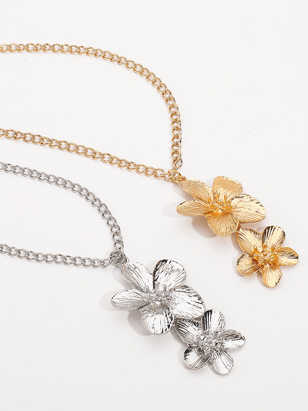 Flower Shape Necklaces Accessories + Rings Accessories