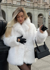 Luxe White Faux Fur Short Coat