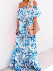 Printed Wrap Maxi Dress