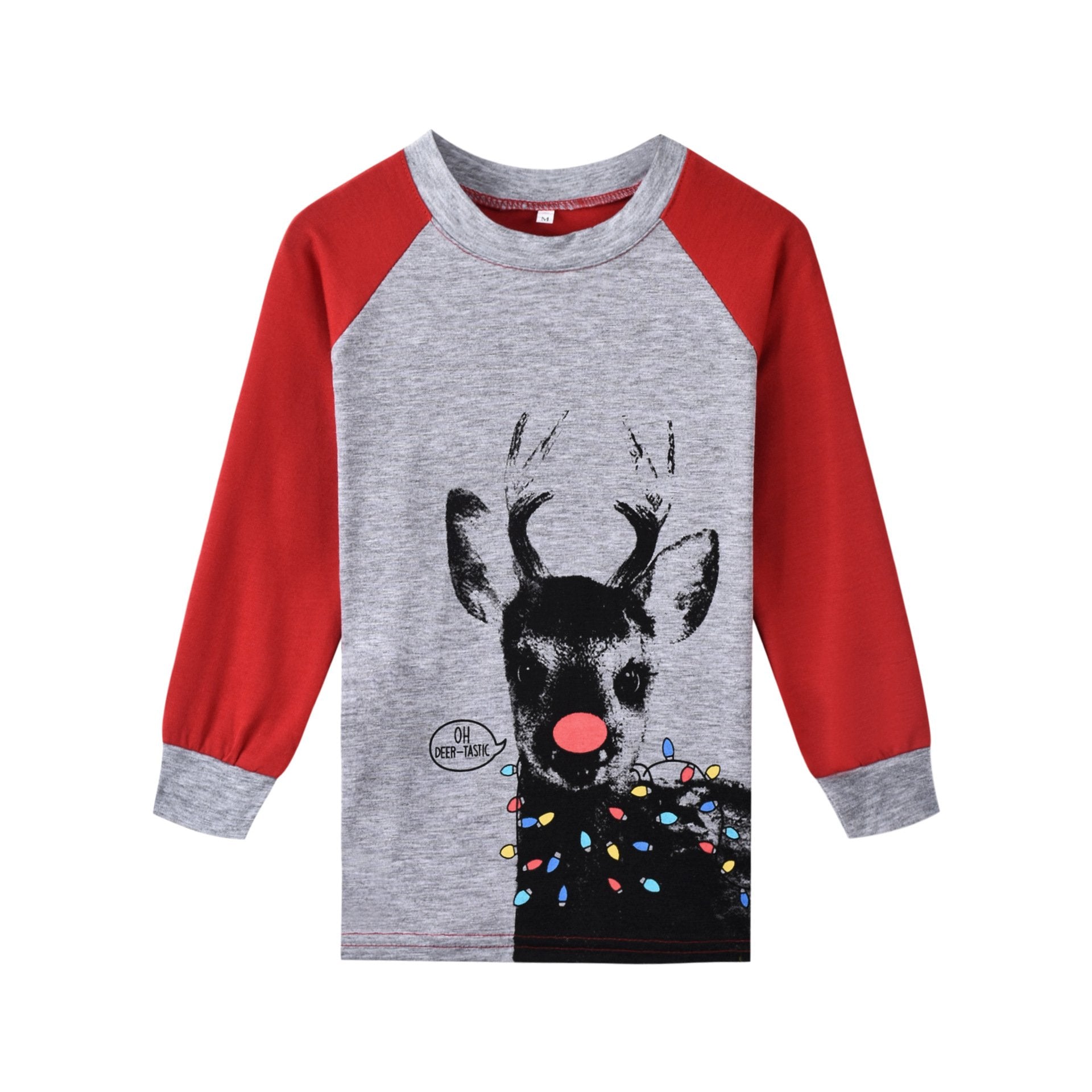 Family Matching Plaid Deer Print Christmas Pajamas Set