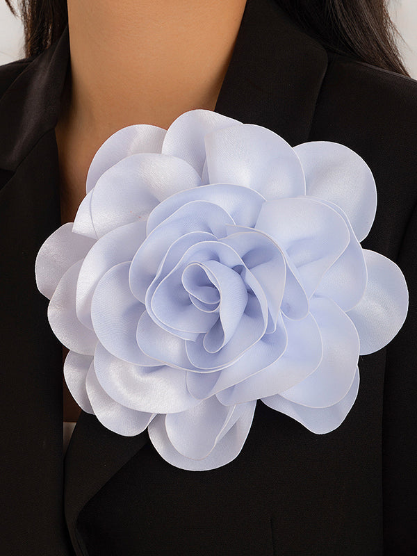 Flower Shape Solid Color Brooch Accessories