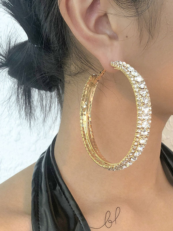 Rhinestone Ear-Ring Earrings Accessories