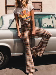 Flared Pants Plaid Pants Trousers