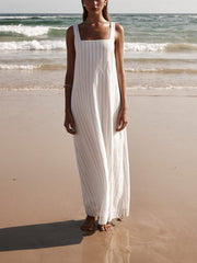 Azure-Stripes Beach Maxi Dress