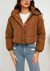 Cropped Hooded Puffer Jacket for Winter