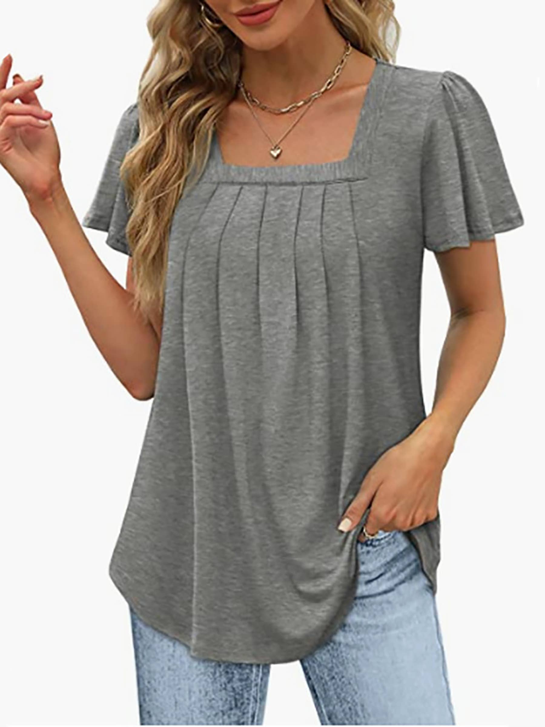 Women Dressy Casual Short Sleeve Summer Tops