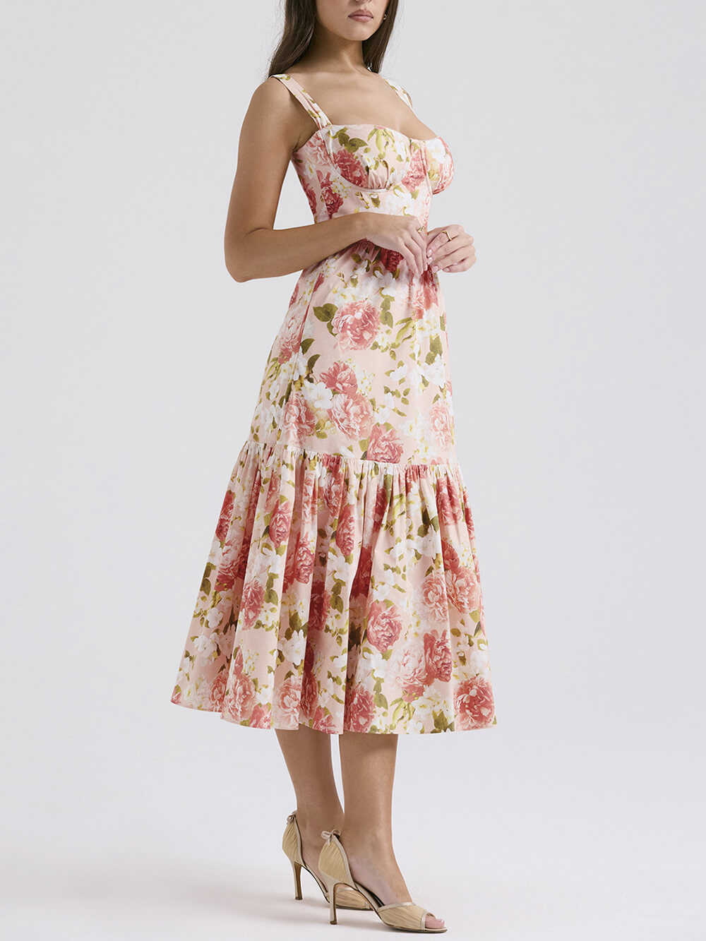 Sweet Spicy Style Floral Backless Midi Dresses