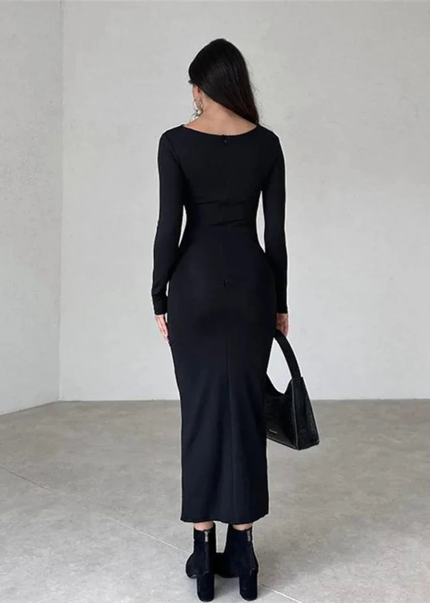 Luxe Slim-Fit Elegant Long Sheath Dress for Women