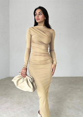 Luxe Slim-Fit Elegant Long Sheath Dress for Women