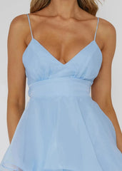 Charming Tiered Organza V-Neck Dress