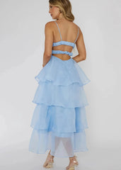 Charming Tiered Organza V-Neck Dress