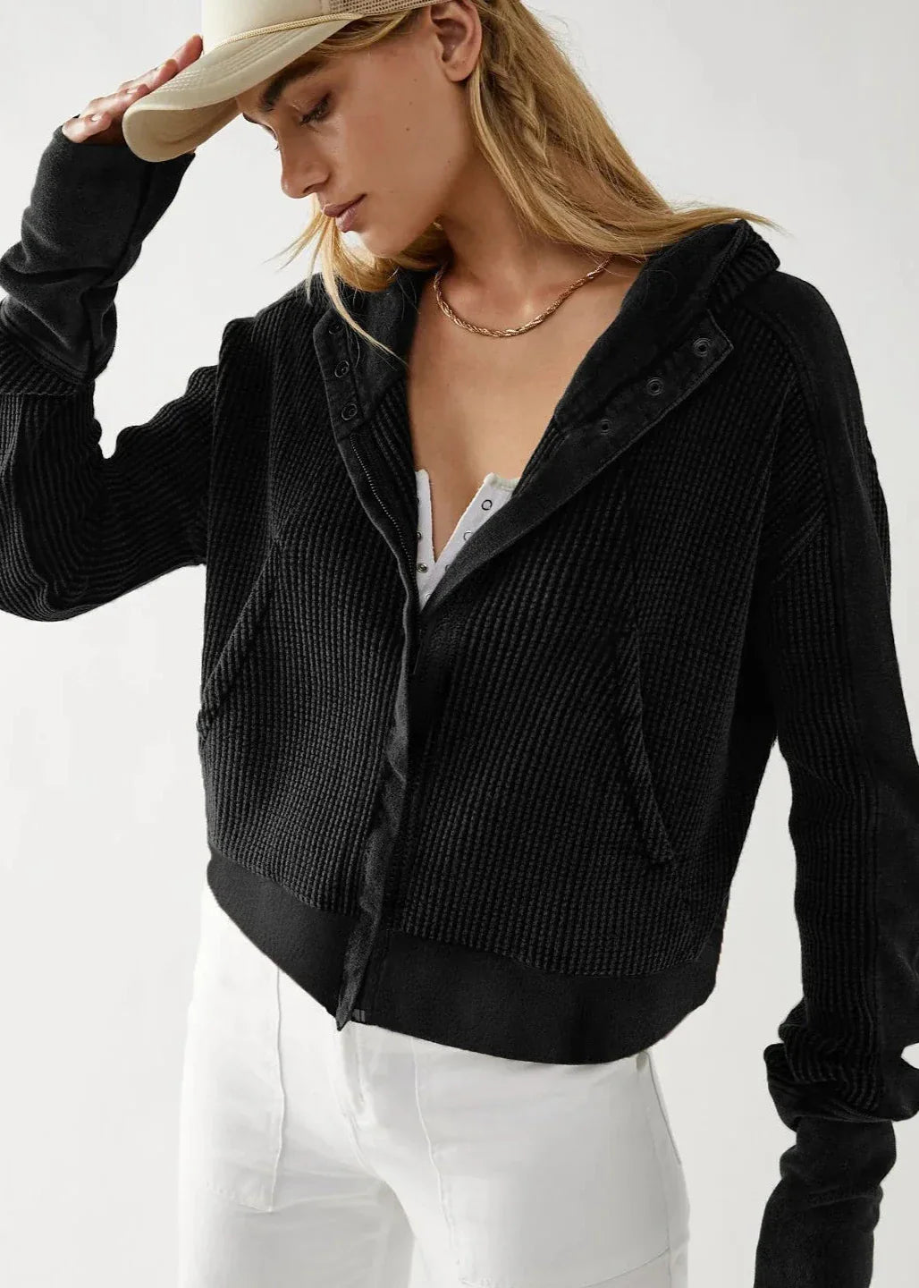 Patchwork Zipper Sweater - Long Sleeve Casual Cardigan