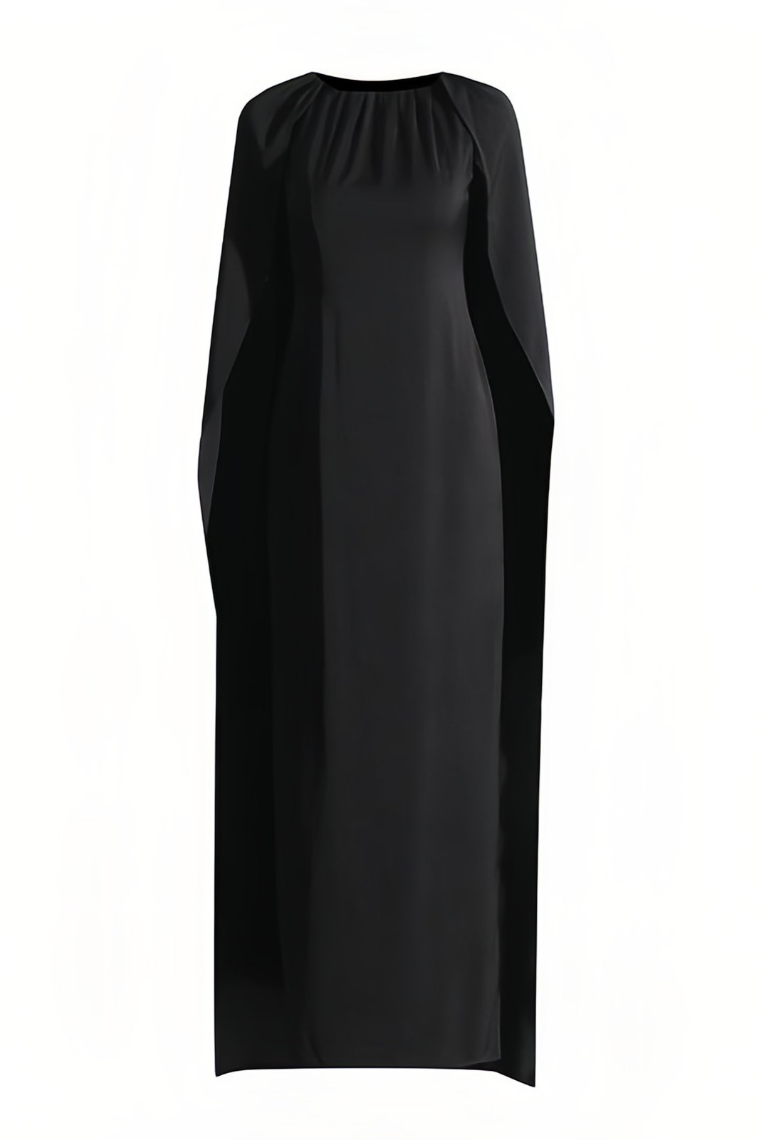 Shona Gathered Cape Crepe Maxi Dress