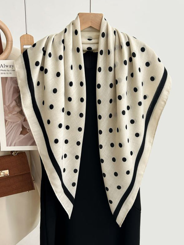 Contrast Color Keep Warm Polka-Dot Shawl&Scarf