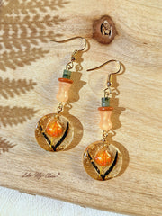 Epoxy Dried Flower Gold Foil Earrings