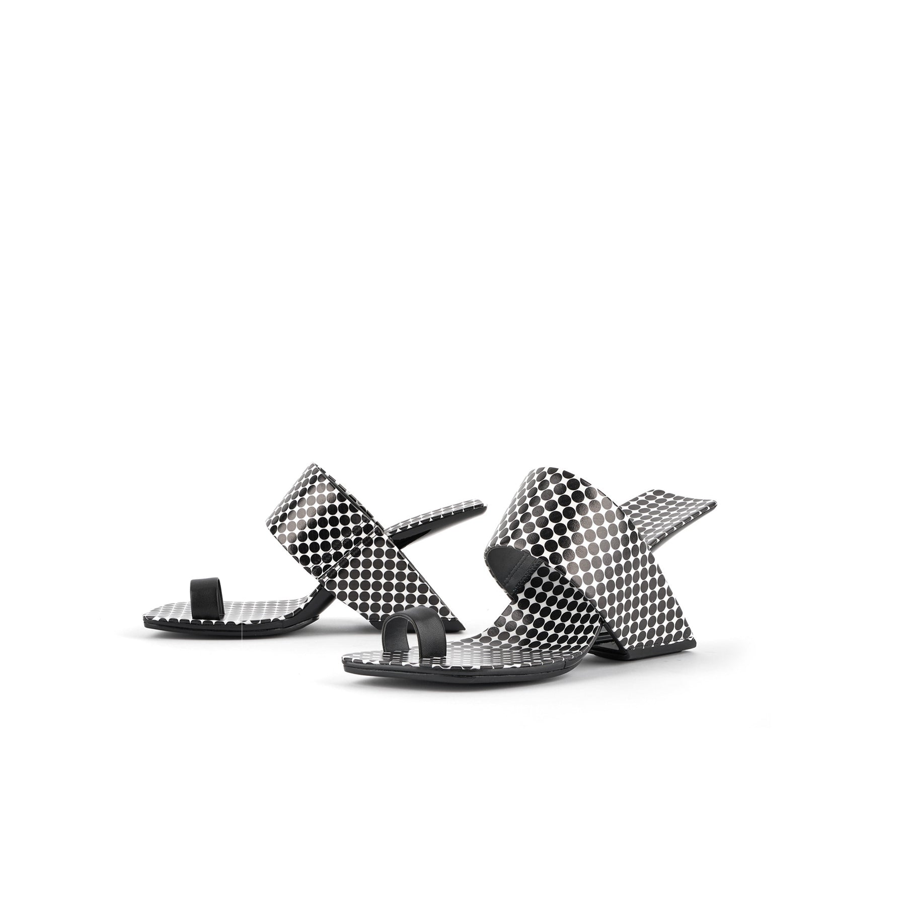 JADY ROSE | LARAMIE LEATHER HEEL SANDAL - POLKADOT