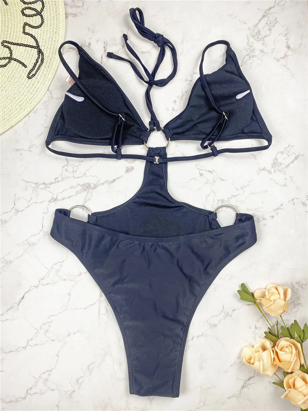 Luxe Ring Detail Cutout One-Piece Swimsuit