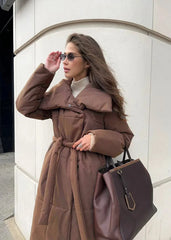 Plush Oversized Belted Puffer Coat