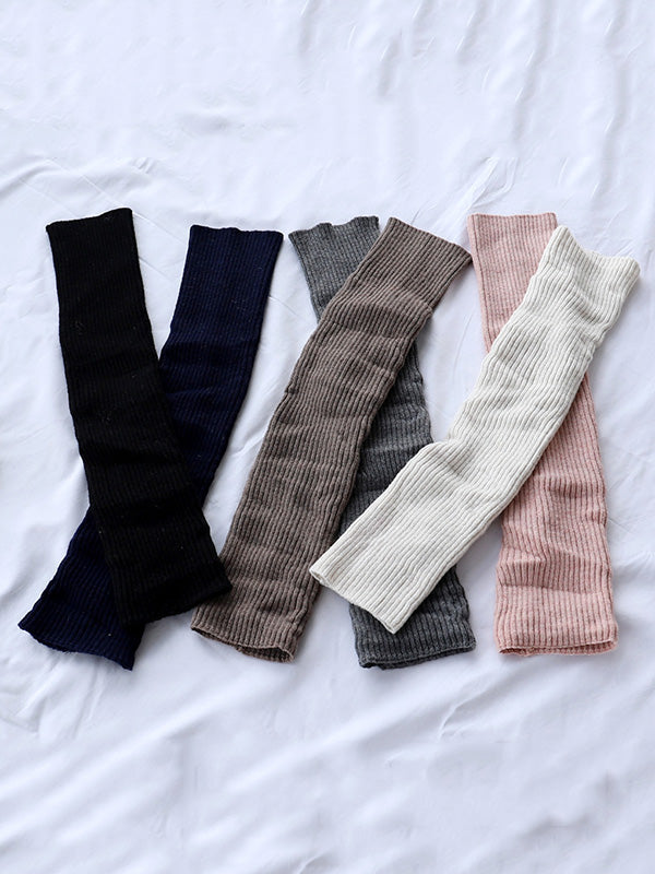 Knitted Solid Color Leg Warmers Accessories