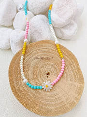 Handmade Colorful Beaded Real Pearl Necklace for Summer