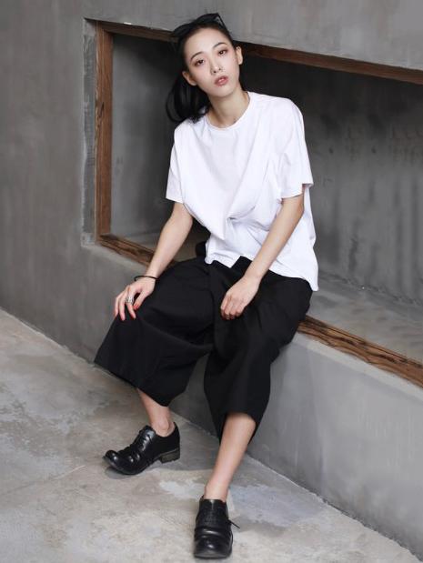 Cropped Wrinkle Solid T-shirt